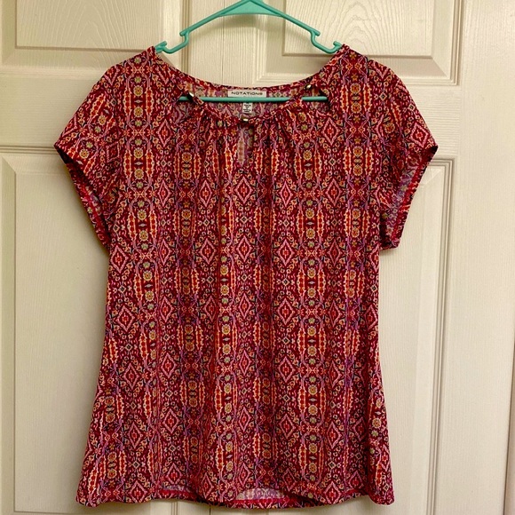 Bundle XL Notations blouse and brown floral Apt 9 3/4 sleeve top - Picture 2 of 7